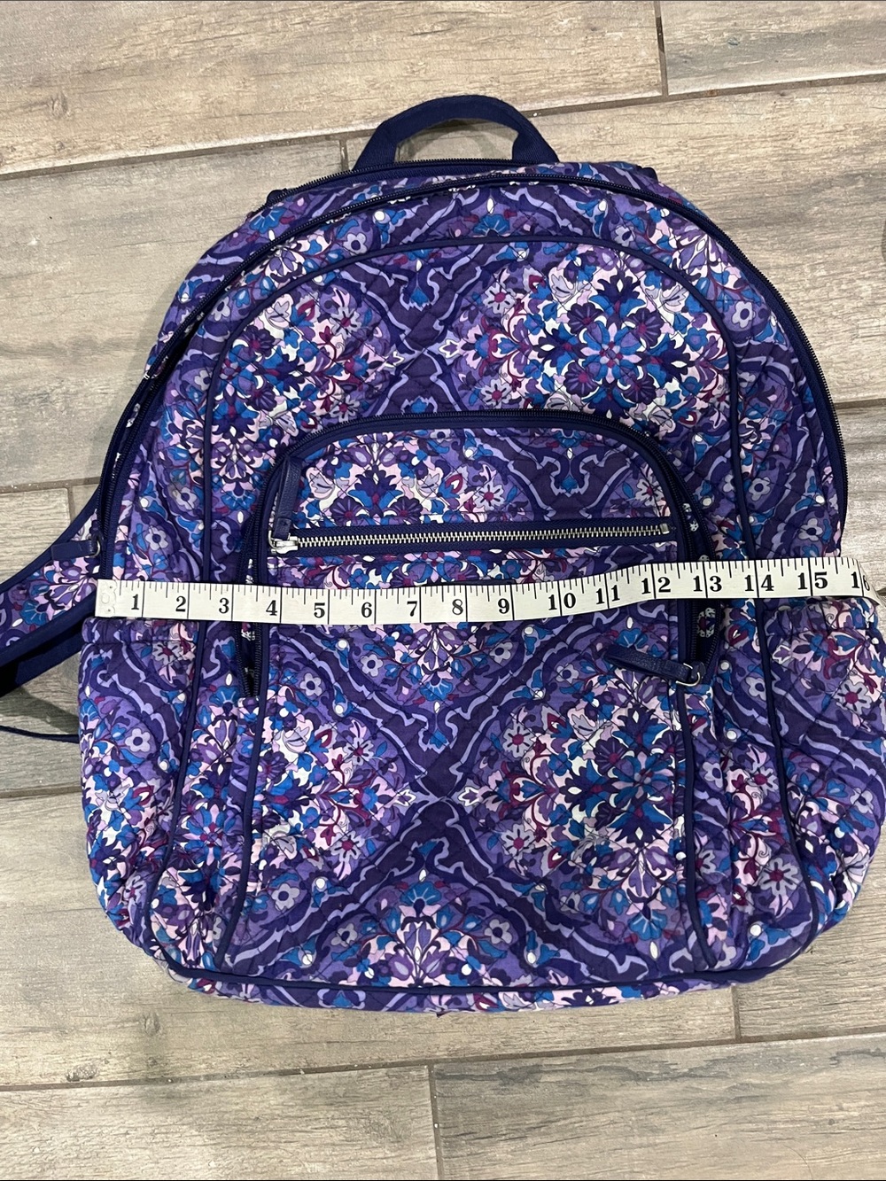 Vera Bradley Navy, Purple & Pink Floral Quilted Crossbody - Picture 10 of 11